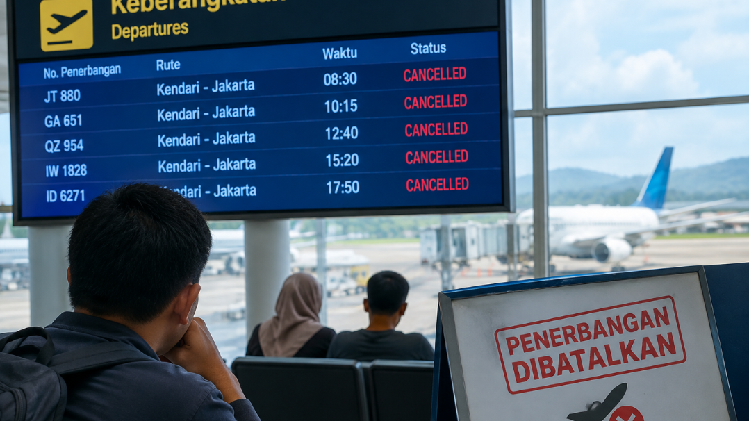 Imbas Erupsi Gunung Anak Krakatau, 5 Penerbangan Rute Kendari – Jakarta Dibatalkan